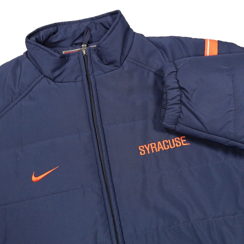 NIKE Mens L Syracuse Orange Authentic Team Apparel Zip Quilted Puffer Jacket